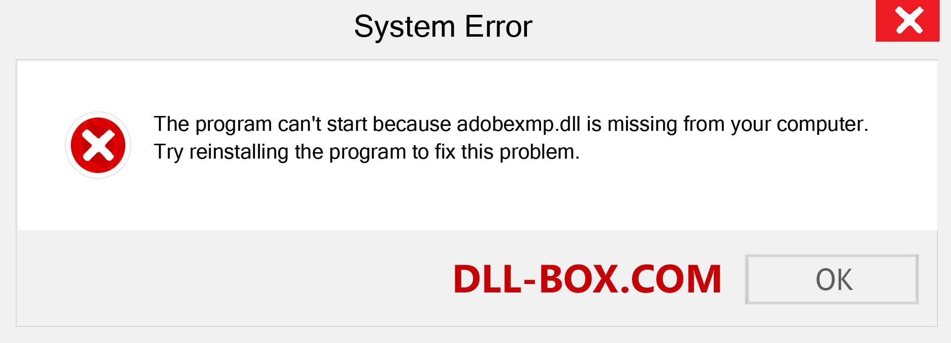  adobexmp.dll file is missing?. Download for Windows 7, 8, 10 - Fix  adobexmp dll Missing Error on Windows, photos, images
